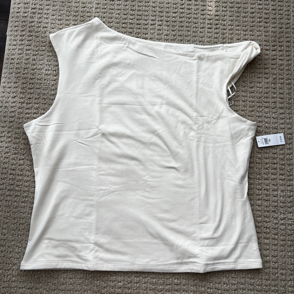 GAP White Asymmetrical Tank Top